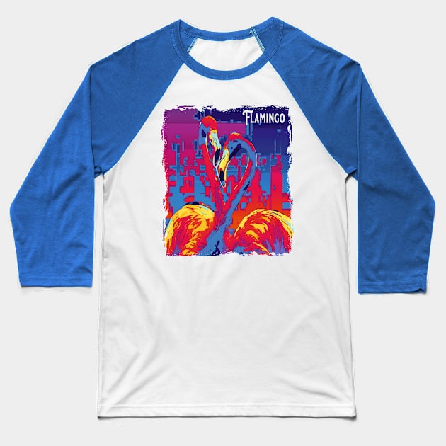 Flamingo Bird Baseball T-Shirt by SpottydoggCreatives